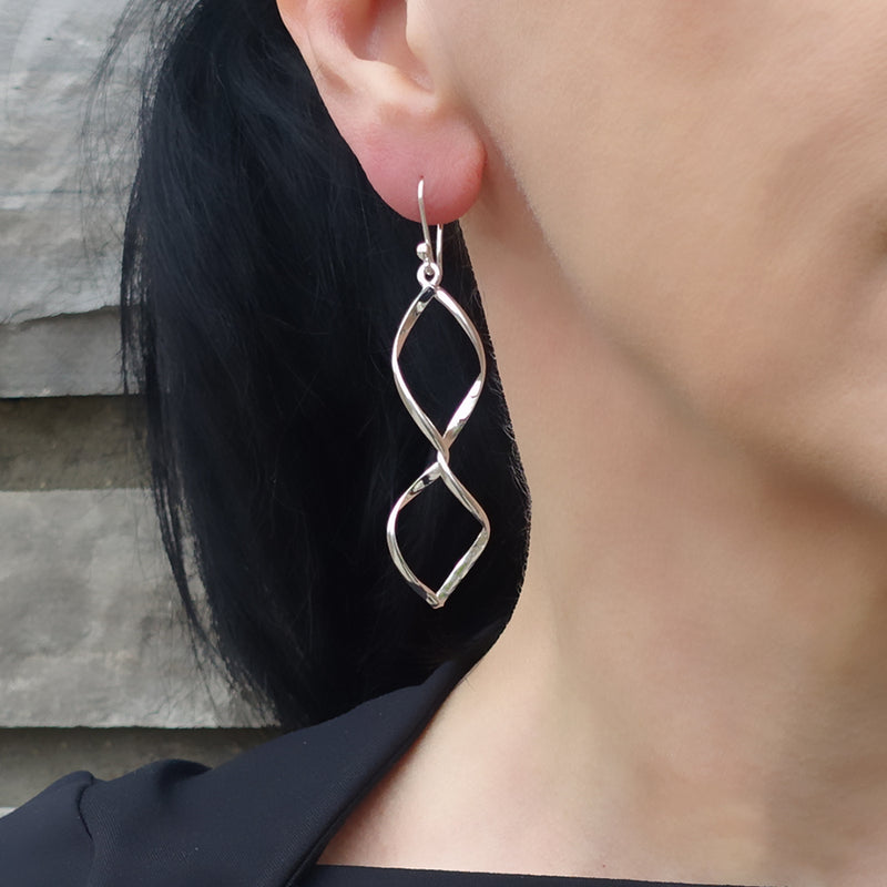 spiral twist earrings sterling silver