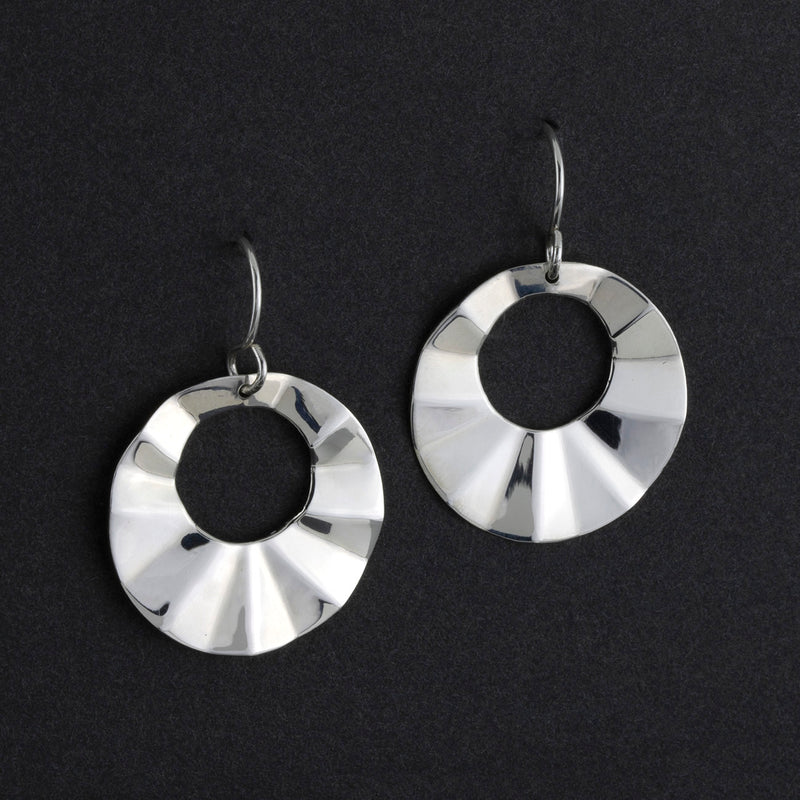 handmade silver circular earrings