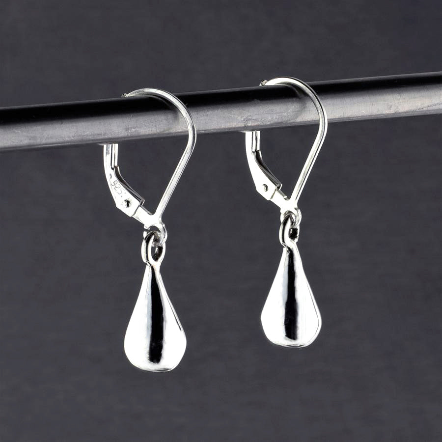 solid sterling silver teardrop earrings