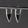 black stone hoop earrings