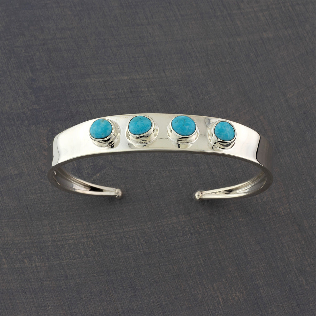 multi stone turquoise and silver cuff bracelet