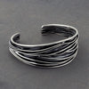 oxidized textured sterling silver cuff bracelet