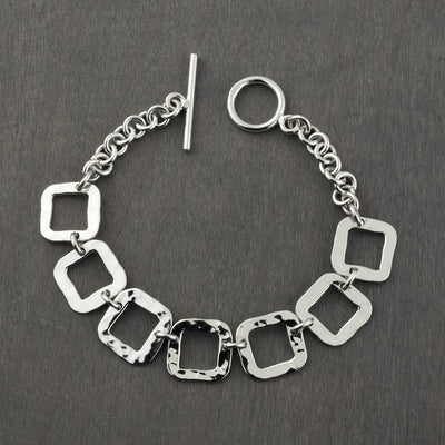 square sterling silver link bracelet
