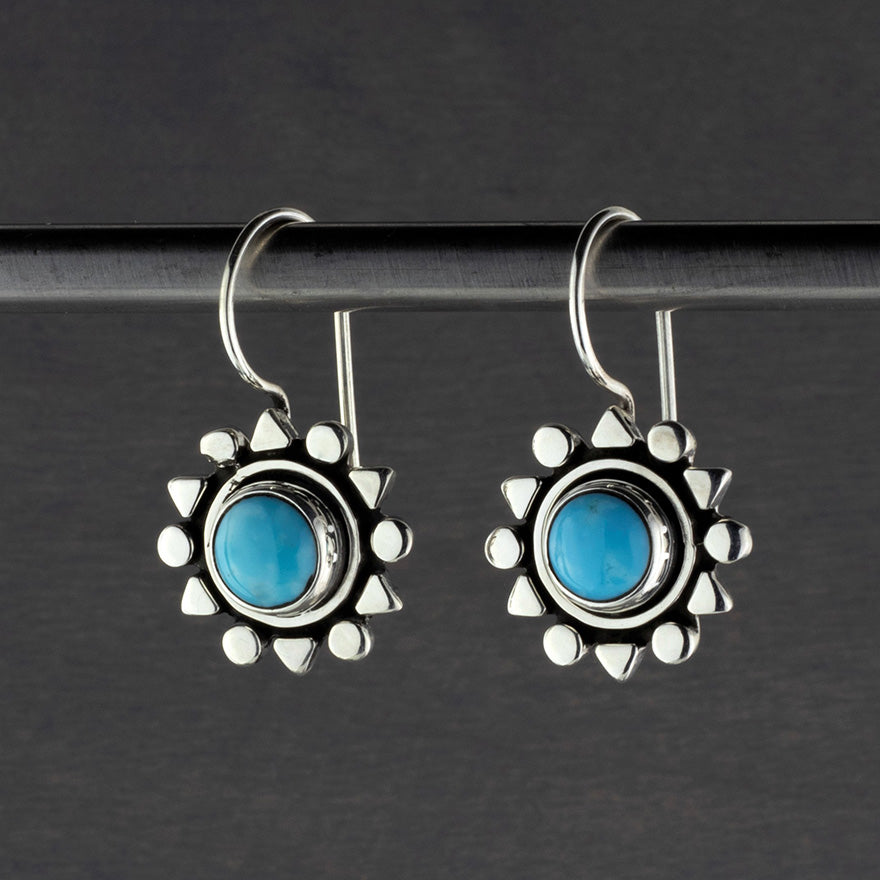 sterling silver and turquoise drop earrings
