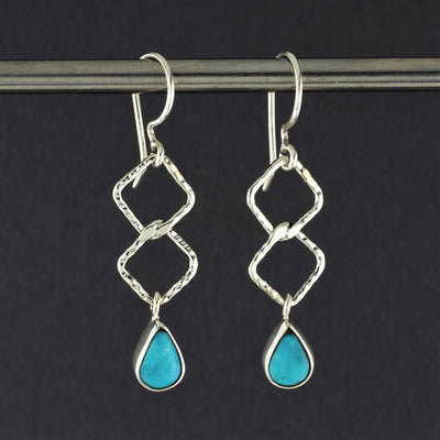 turquoise and sterling silver dangle earrings