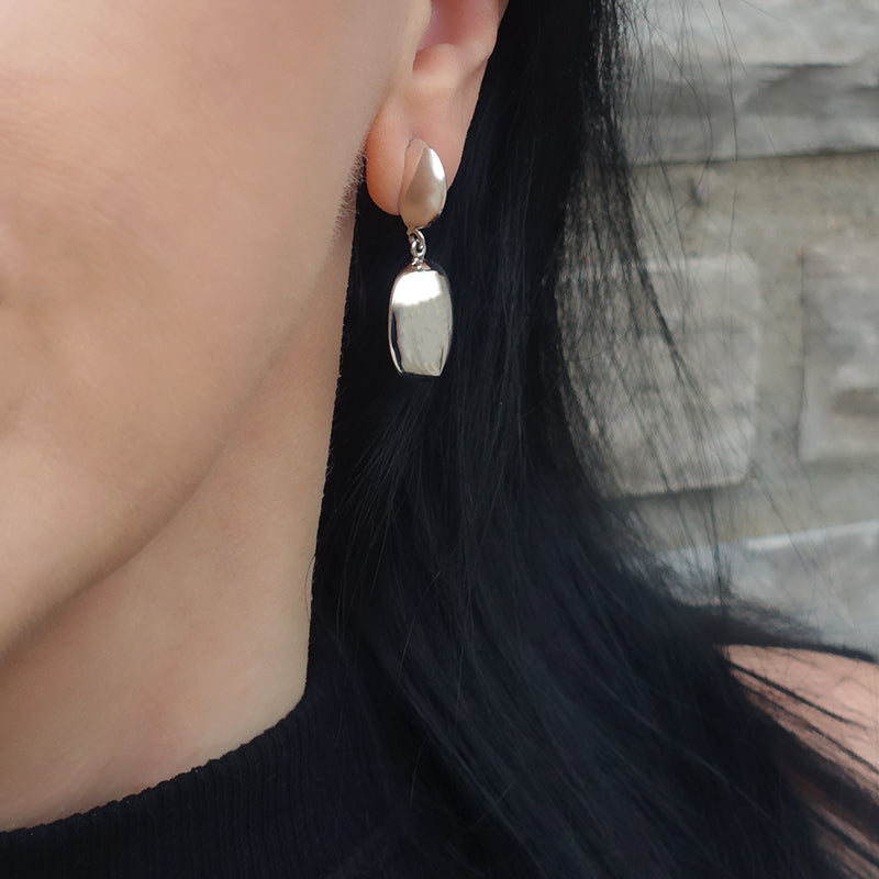 post dangle earrings in sterling silver
