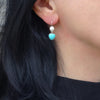 Handmade Turquoise and Pearl Drop Earrings