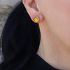 Square Amber Stud Earrings
