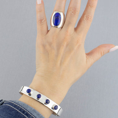Lapis Lazuli Wide Band Ring