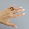 Amber Carved Stone Ring
