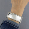 Sterling Silver Rimmed Cuff Bracelet