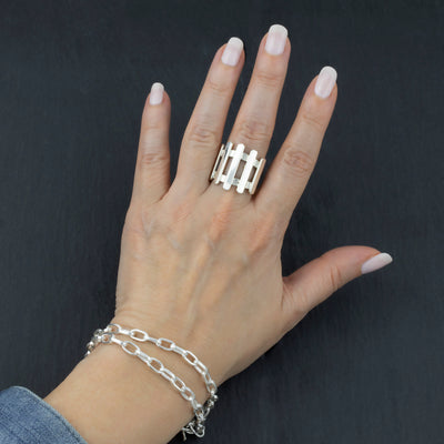 Sterling Silver Open Wide Ring