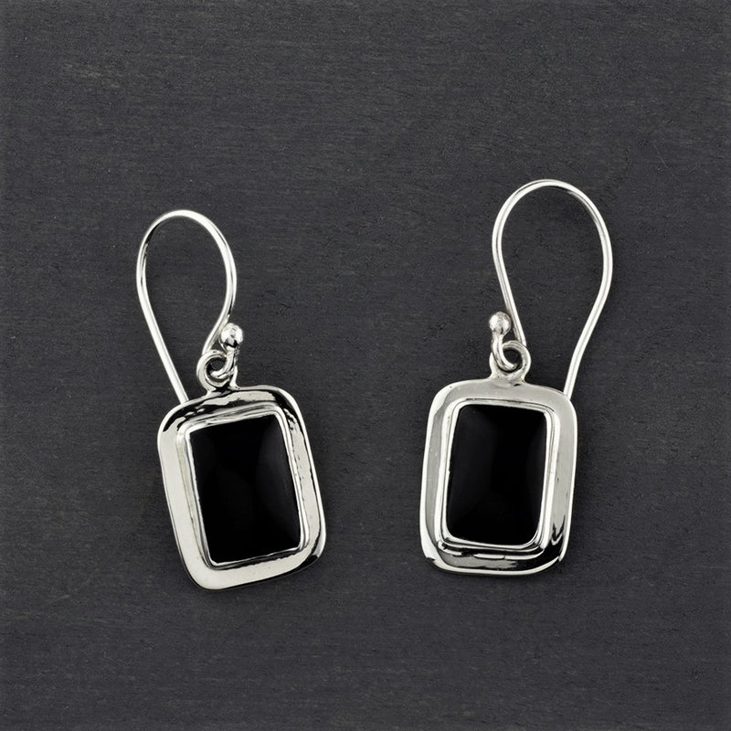 black obsidian dangle earrings