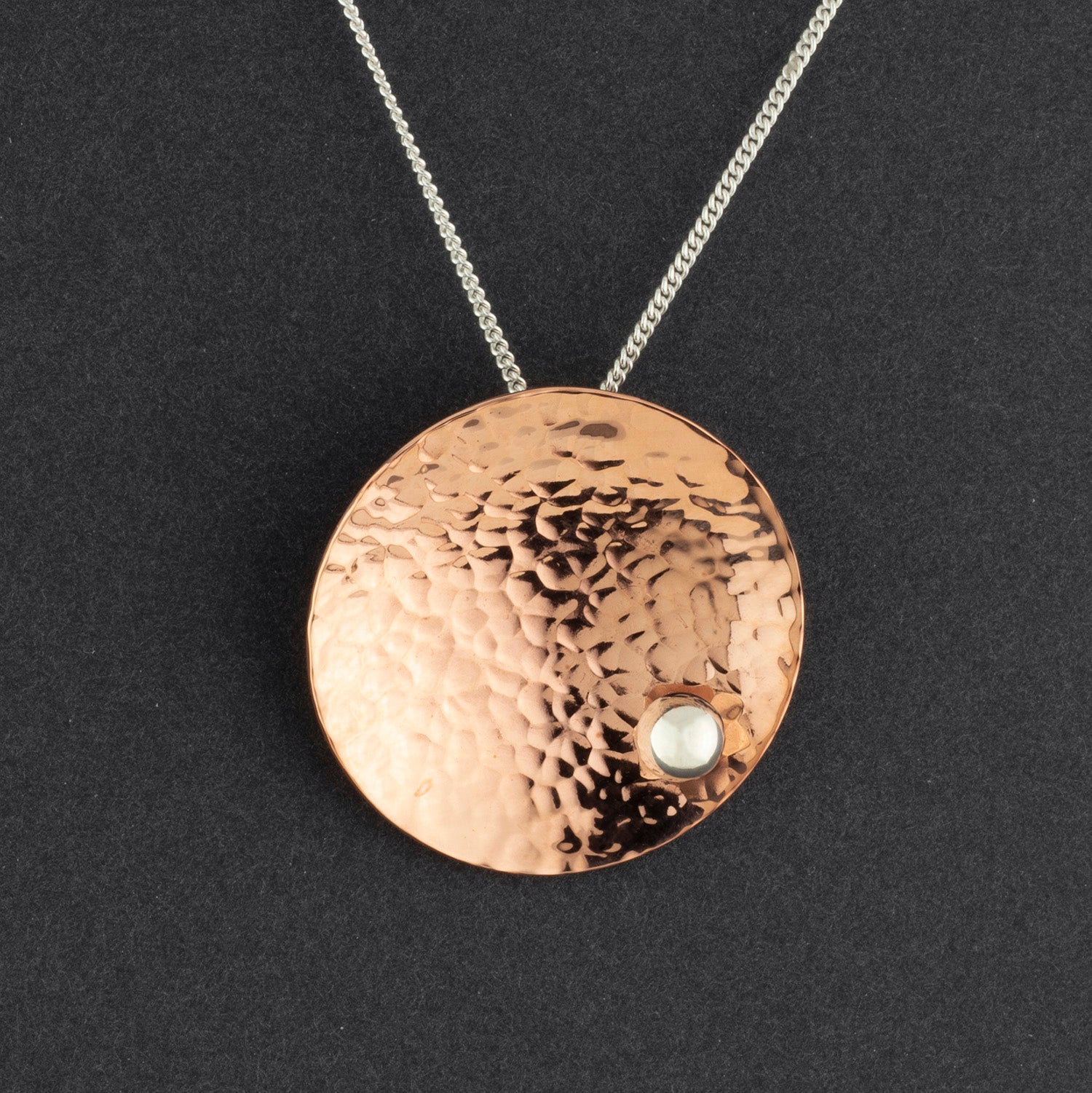 Hammered Copper Pendant Necklace