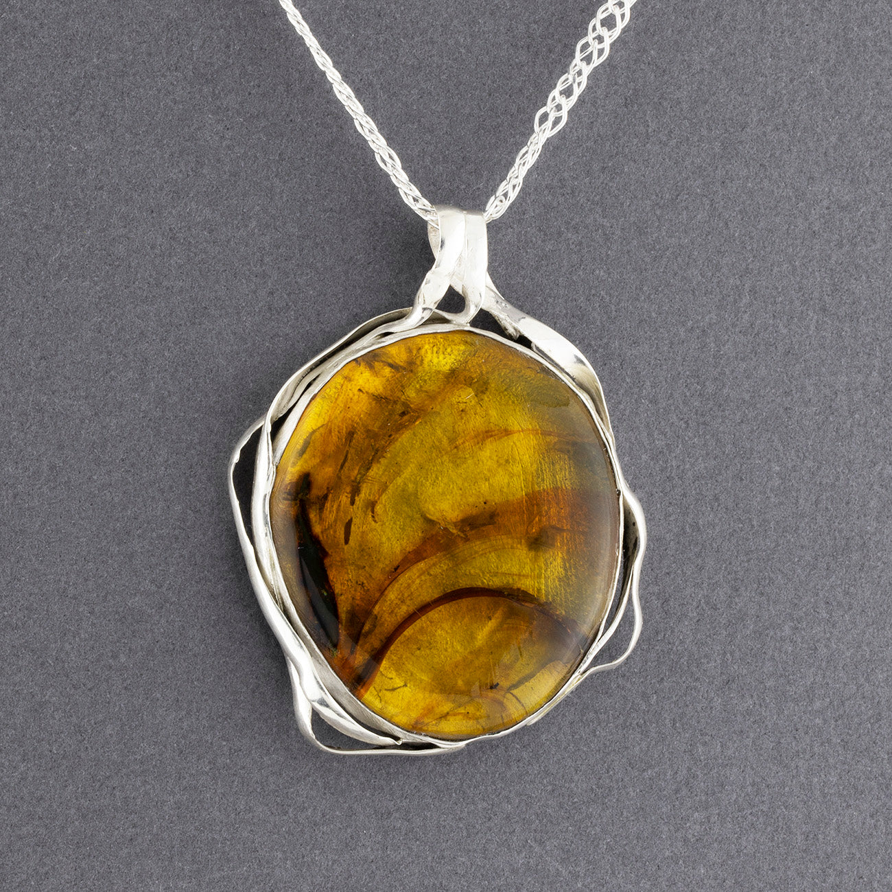 Buy Sale Baltic Amber Pendant Silver Necklace. Natural Brown Amber Jewelry  Online in India - Etsy