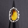 large sterling silver amber ring
