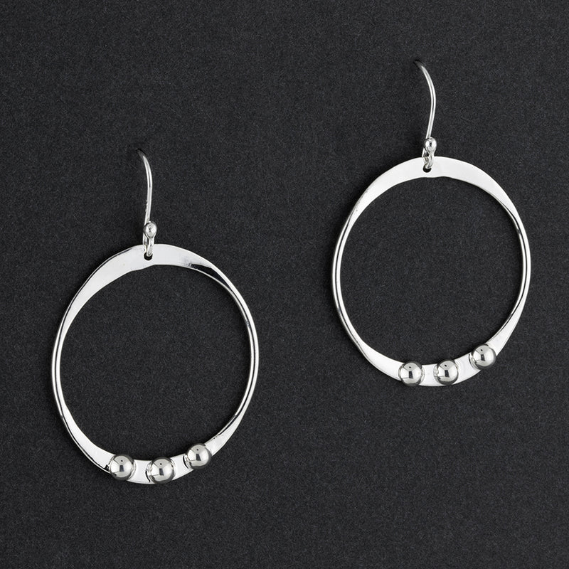 large sterling silver hoop drop earrings