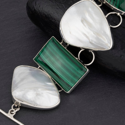 malachite and mother of pearl bracelet