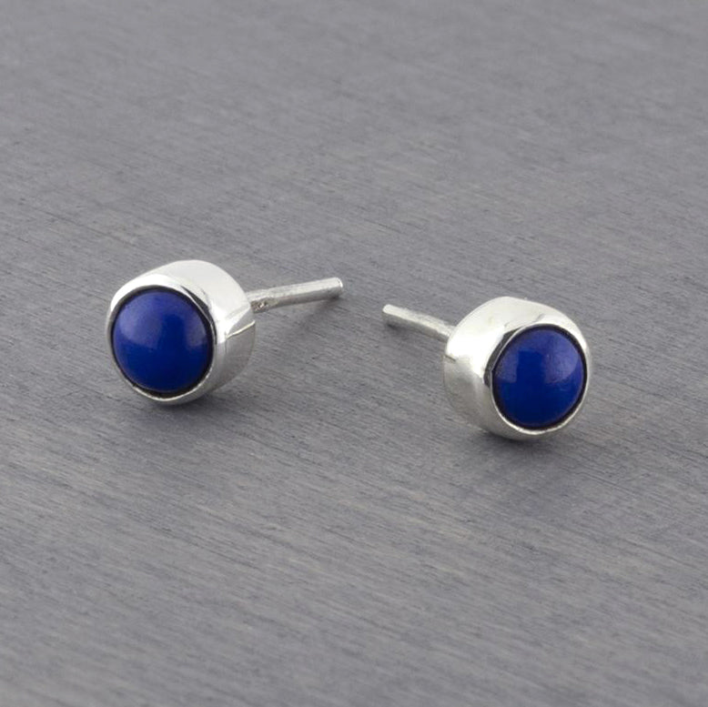 mini lapis lazuli stud earrings