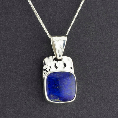 square lapis lazuli pendant necklace