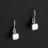 sterling silver cube drop earrings