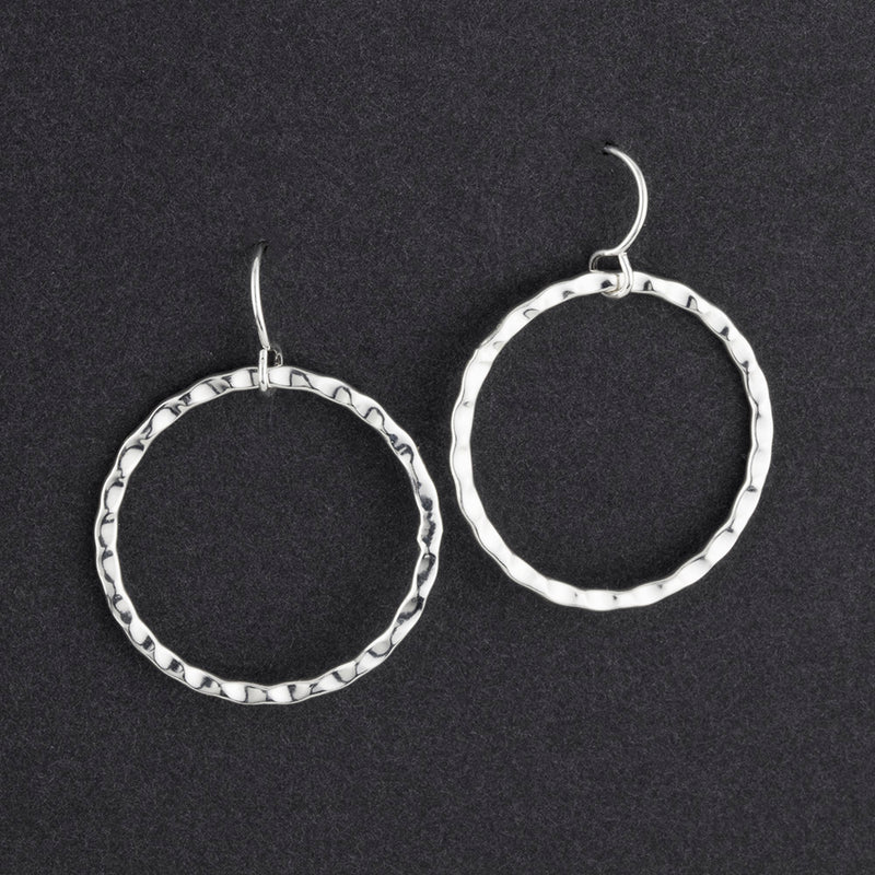 sterling silver hoop dangle earrings