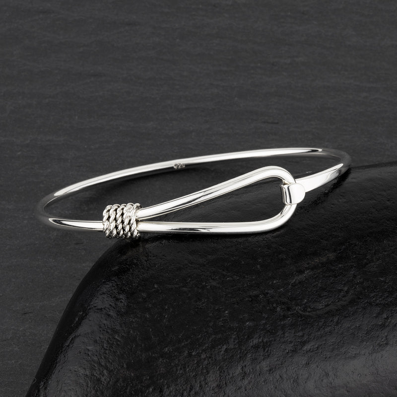 sterling silver loop clasp bangle