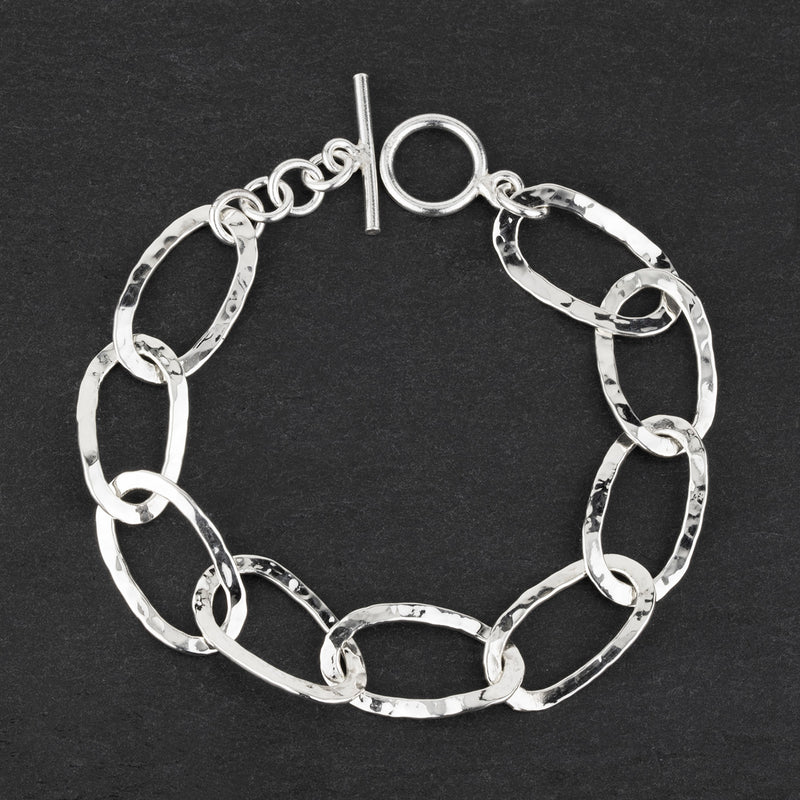 sterling silver oval link bracelet