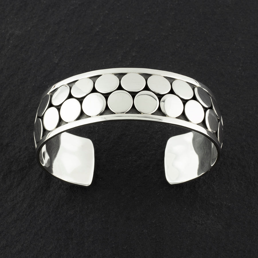 sterling silver studded cuff bracelet