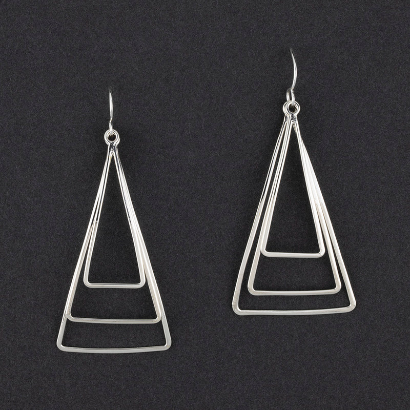 sterling silver triangle drop earrings