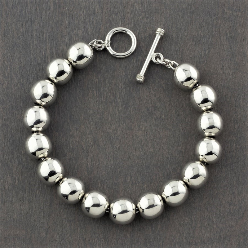 10mm sterling silver ball bracelet