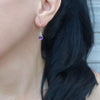Sterling Silver and Amethyst Leverback Earrings