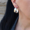 Large Hammered Silver Hoop Earrings