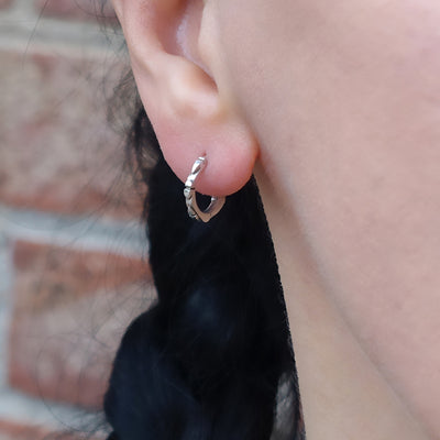 Small Sterling Silver Huggie Hoop Earrings
