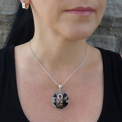 Dalmatian Stone Pendant Necklace
