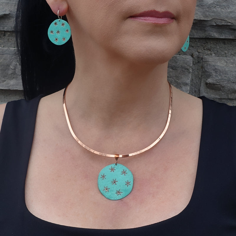 Copper Patina Star Necklace