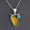 amber and turquoise pendant necklace