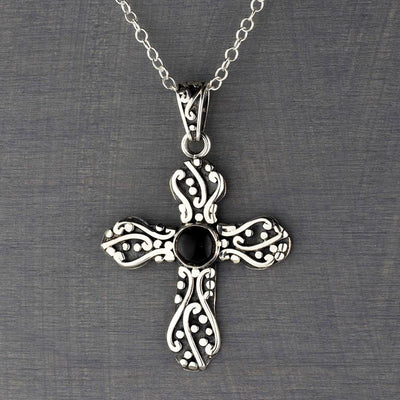 artisan sterling silver cross necklace