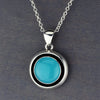 blue chalcedony stone pendant necklace