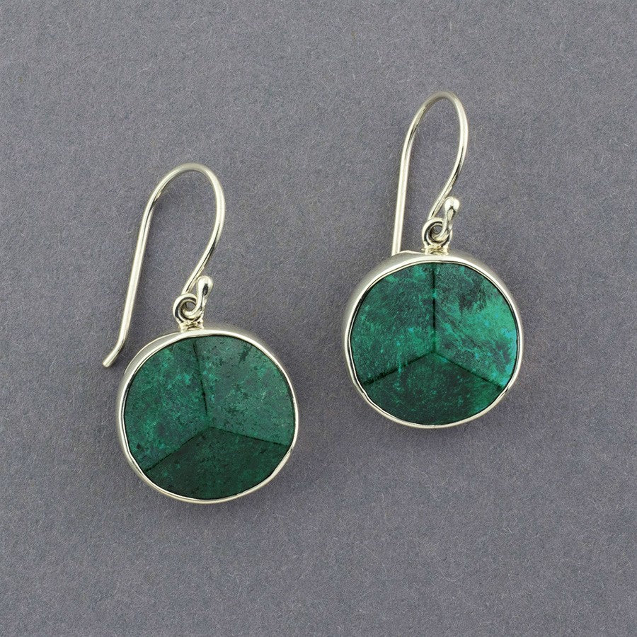 Green Chrysocolla Stone Drop Earrings