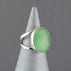 Oval Green Chrysoprase Sterling Silver Ring