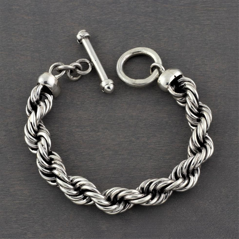 chunky sterling silver twisted rope bracelet