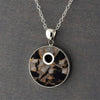 dalmatian round stone pendant necklace