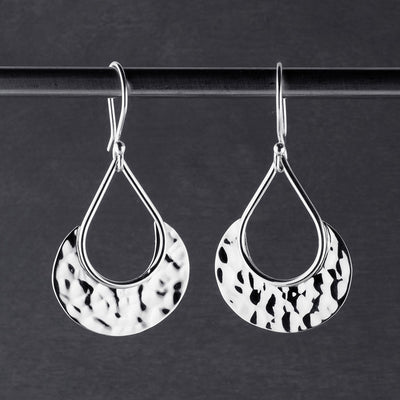 hammered sterling silver drop earrings