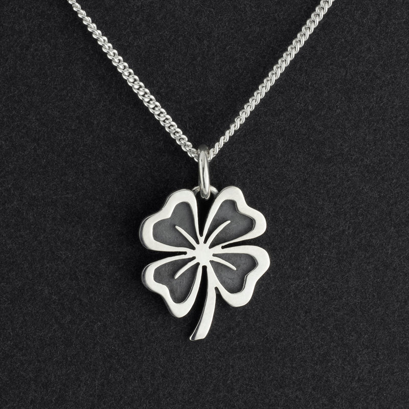 handmade sterling silver clover pendant necklace
