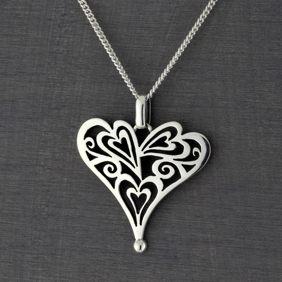 handmade sterling silver heart necklace