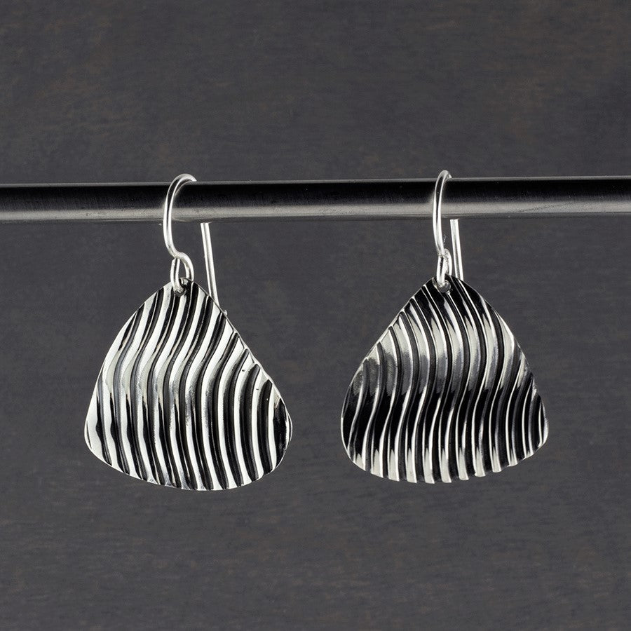 handmade sterling silver two tone earrings