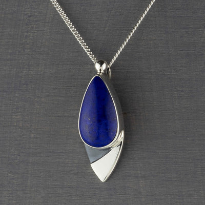 Lapis lazuli teardrop pendant necklace
