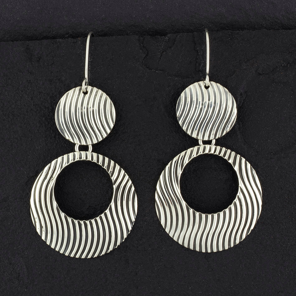 large sterling silver textured earrings