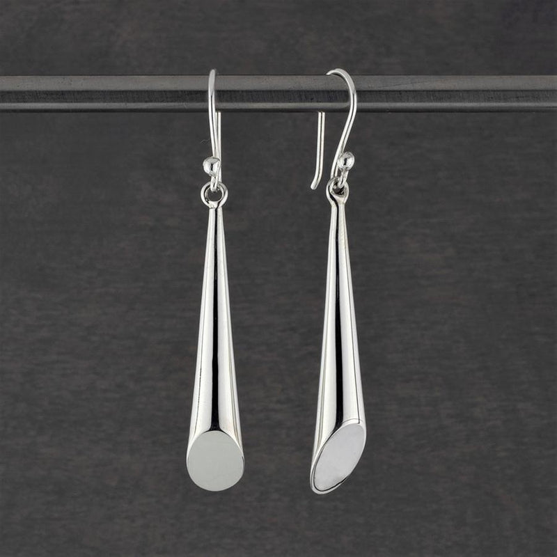 long cone shaped sterling silver earrings